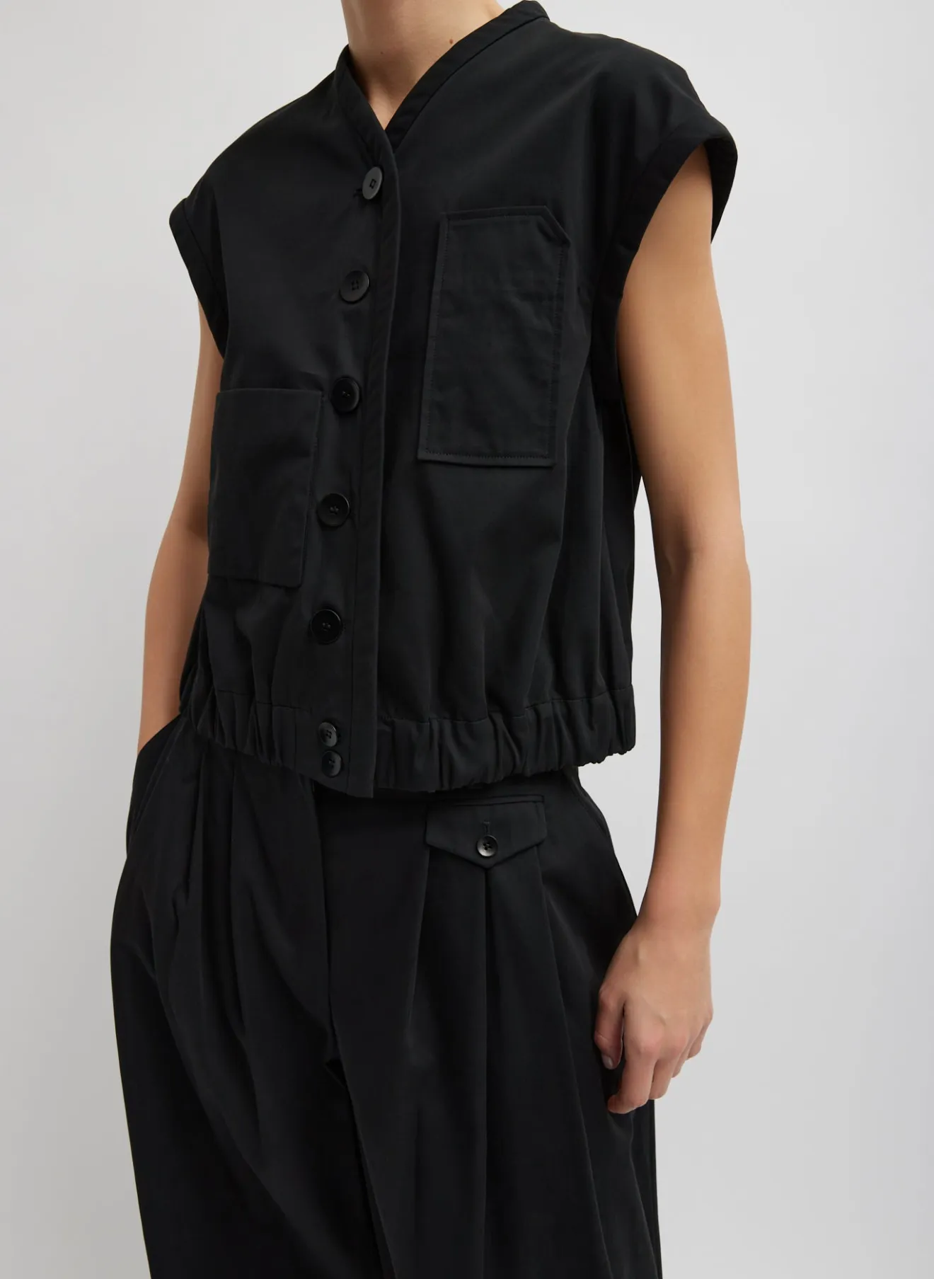 Cheap Bio Twill Blousant Vest Tops