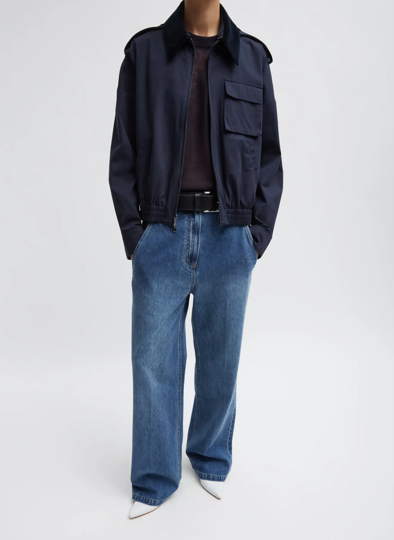 Outlet Bio Twill Bomber Jacket With Removable Corduroy Collar Jackets & Outerwear