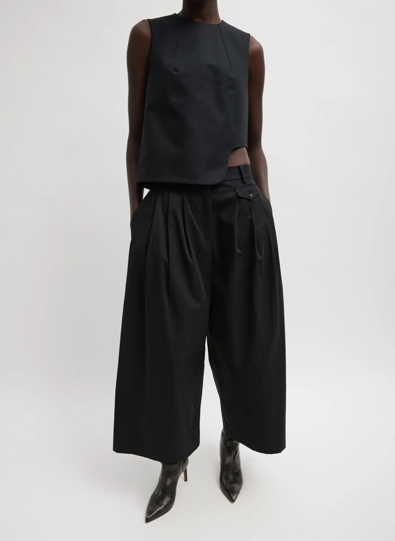 Hot Bio Twill Triple Pleat Cropped Pant Pants & Shorts