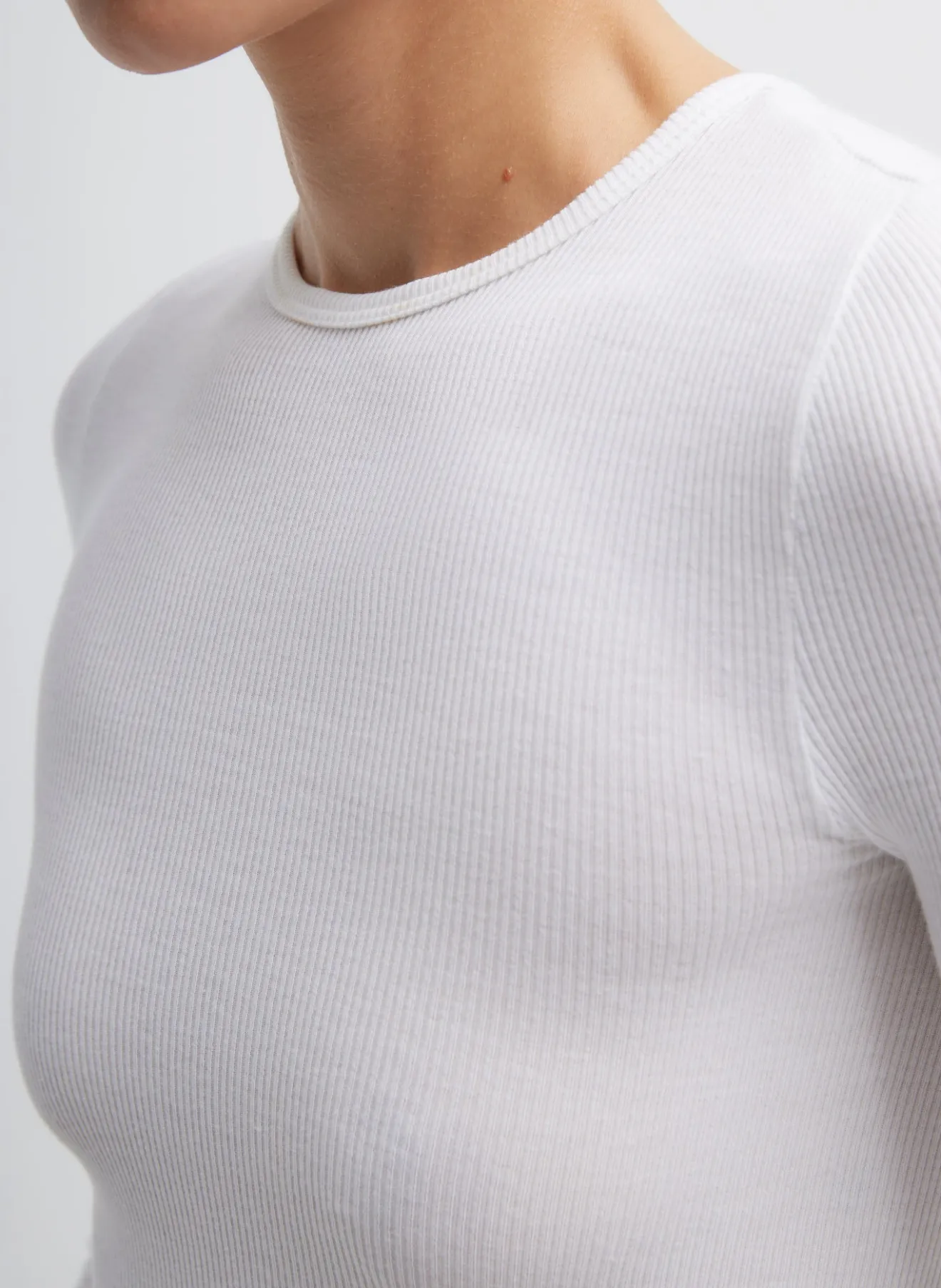 Clearance Circular Ribbed Crewneck Pullover T-Shirt Tops