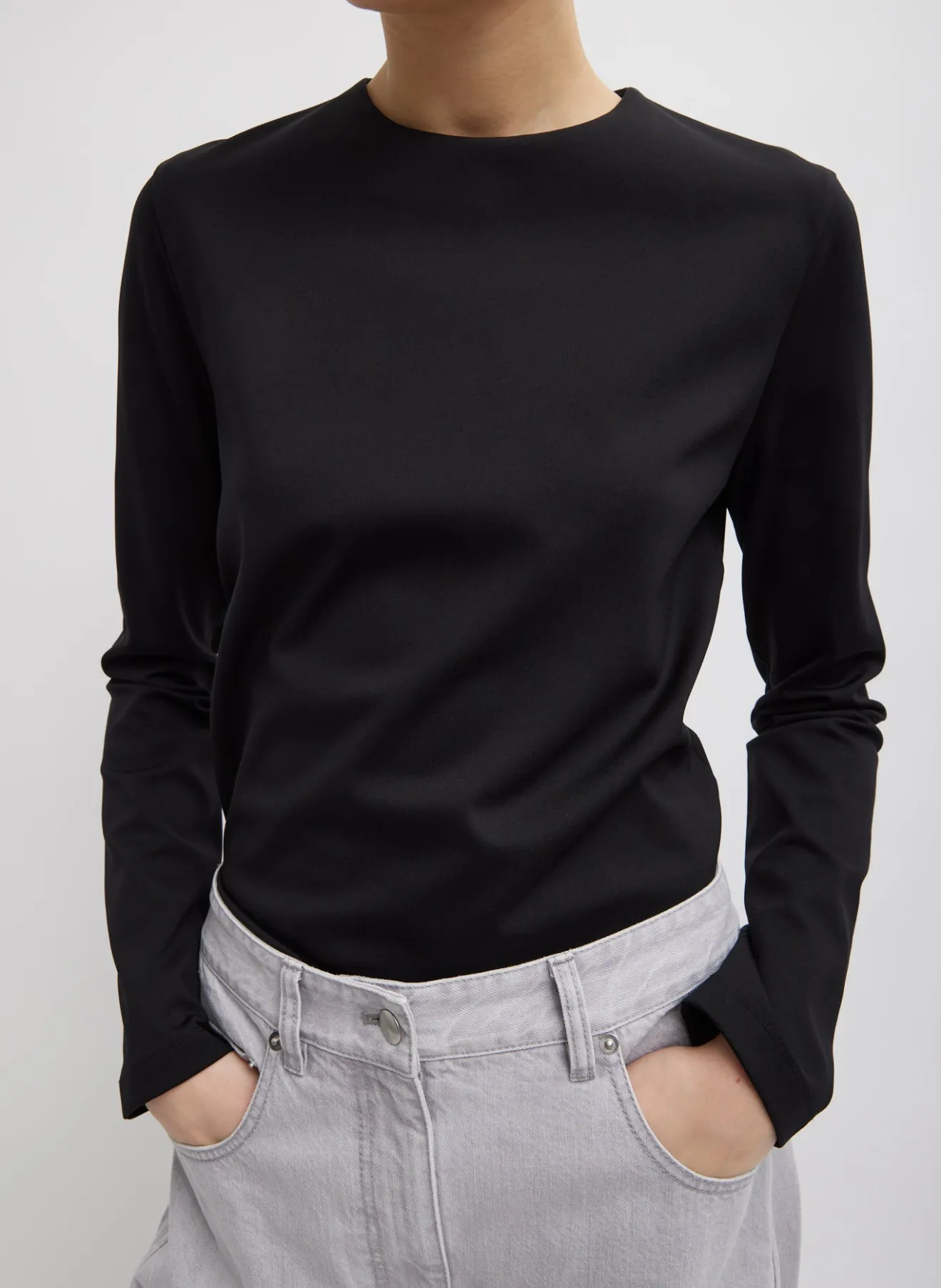 Best Compact Ultra Stretch Knit Long Sleeve Slim Top Tops | Fundamentals