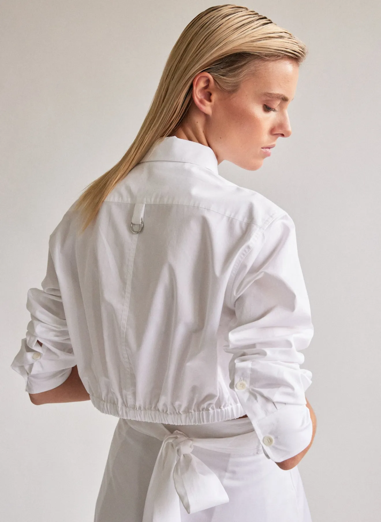 Outlet Eco Poplin Cropped Shirt Tops