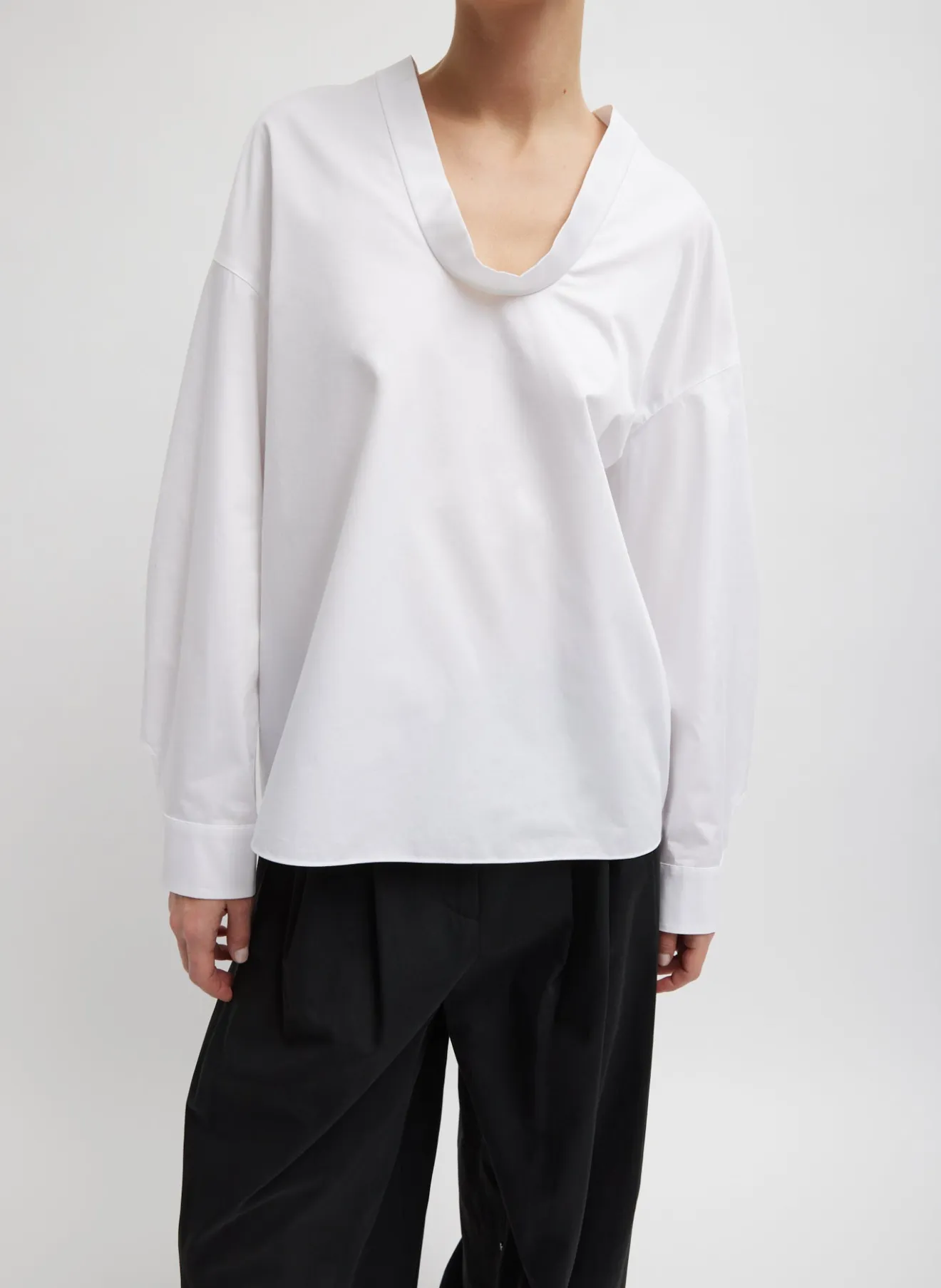 Discount Eco Poplin Scoopneck Top Tops