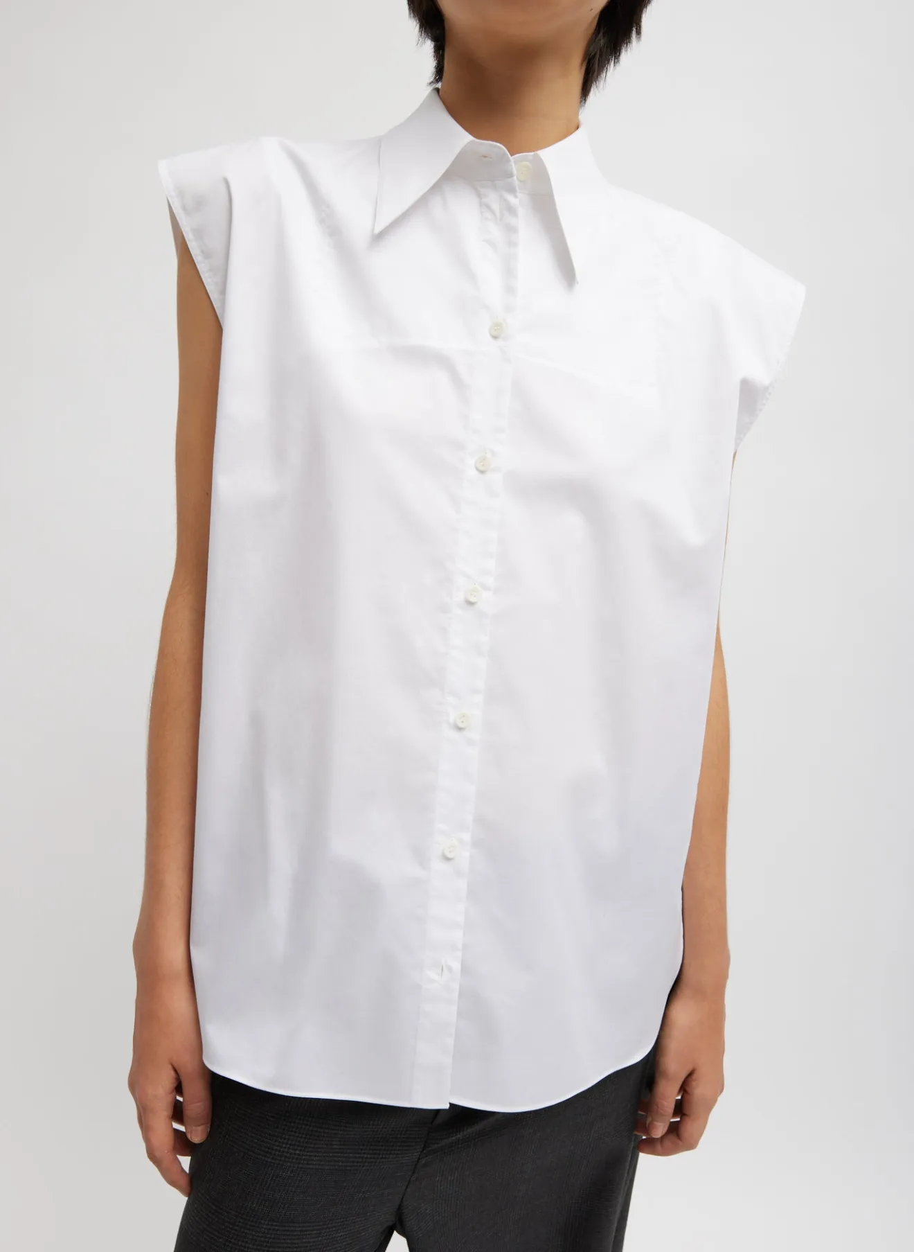 Fashion Eco Poplin Sleeveless Shirt Tops