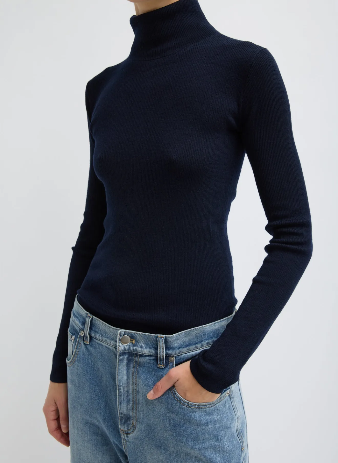 Store Featherweight Ribbed Sweater Turtleneck Pullover Knitwear & Sweatshirts | Tops