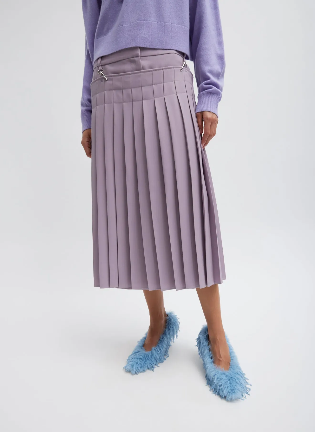 Discount Grain De Poudre Convertible Pleated Skirt Skirts