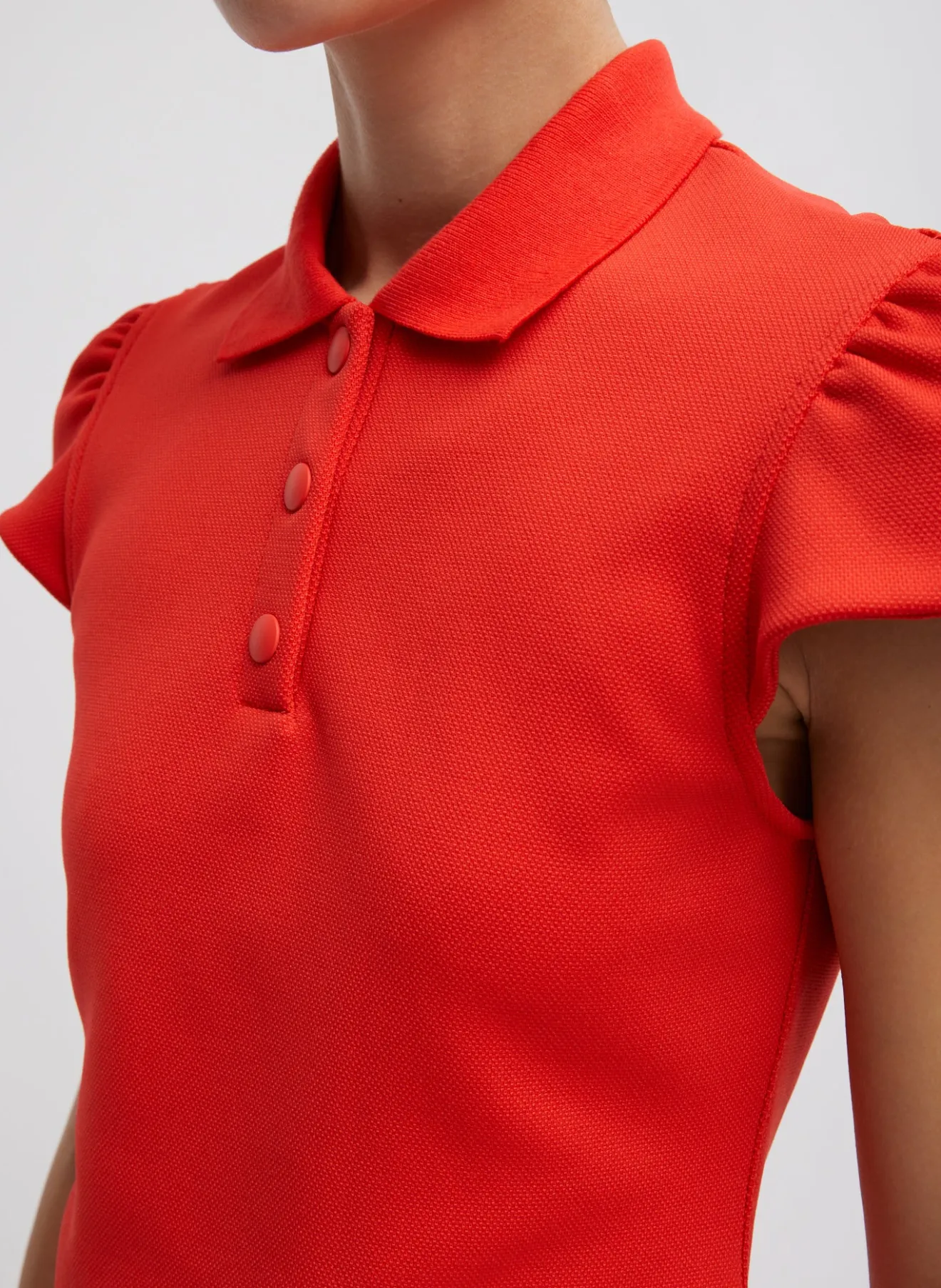 Outlet Luxe Pique Shrunken Polo Shirt Tops