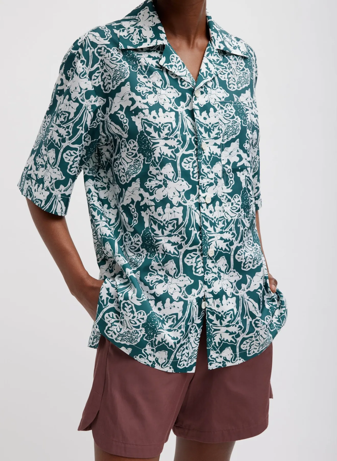 Sale Recycled Nylon Batik Camp Shirt Tops