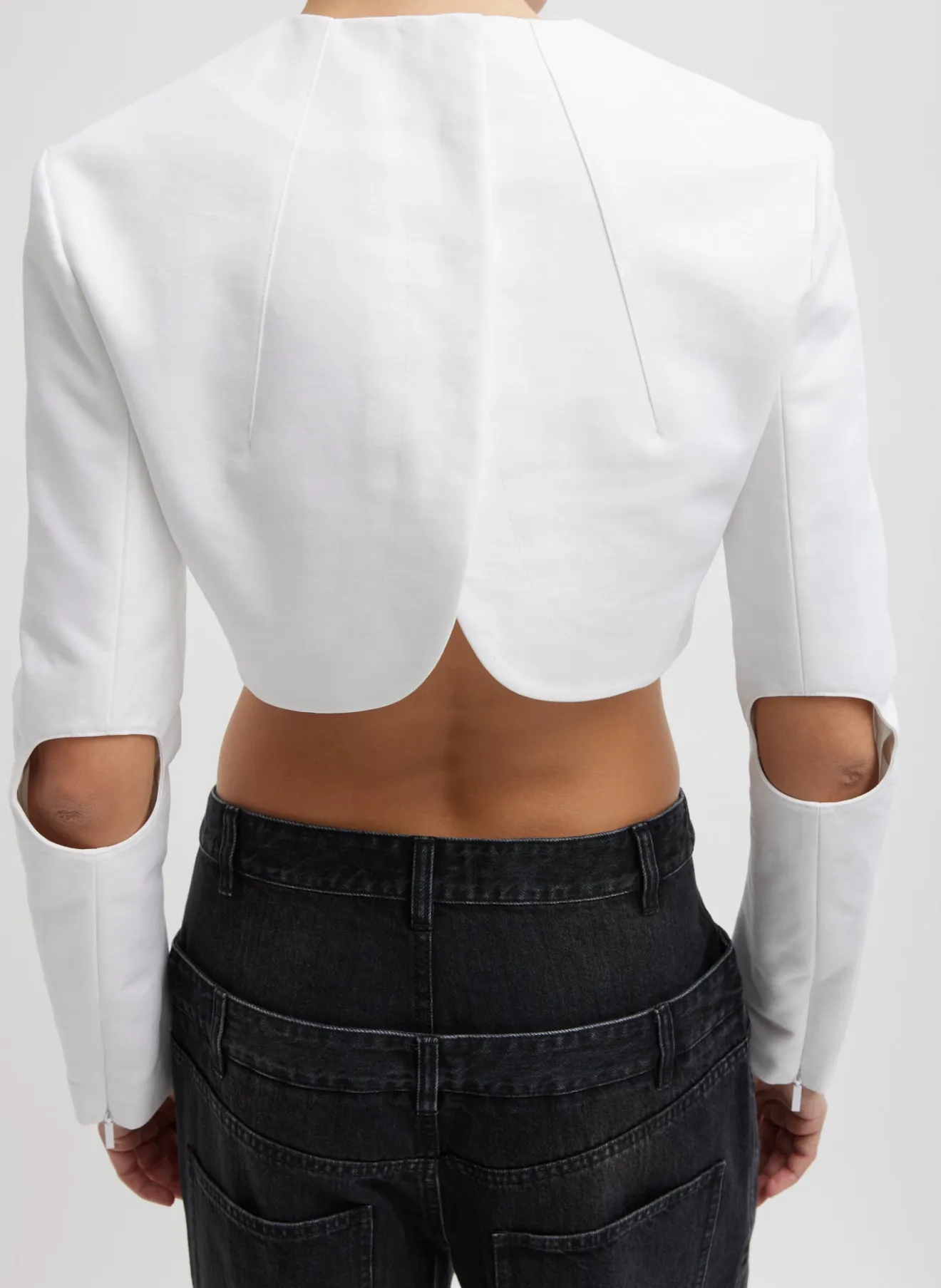 Cheap Sculpted Cotton Cropped Long Sleeve Top Tops