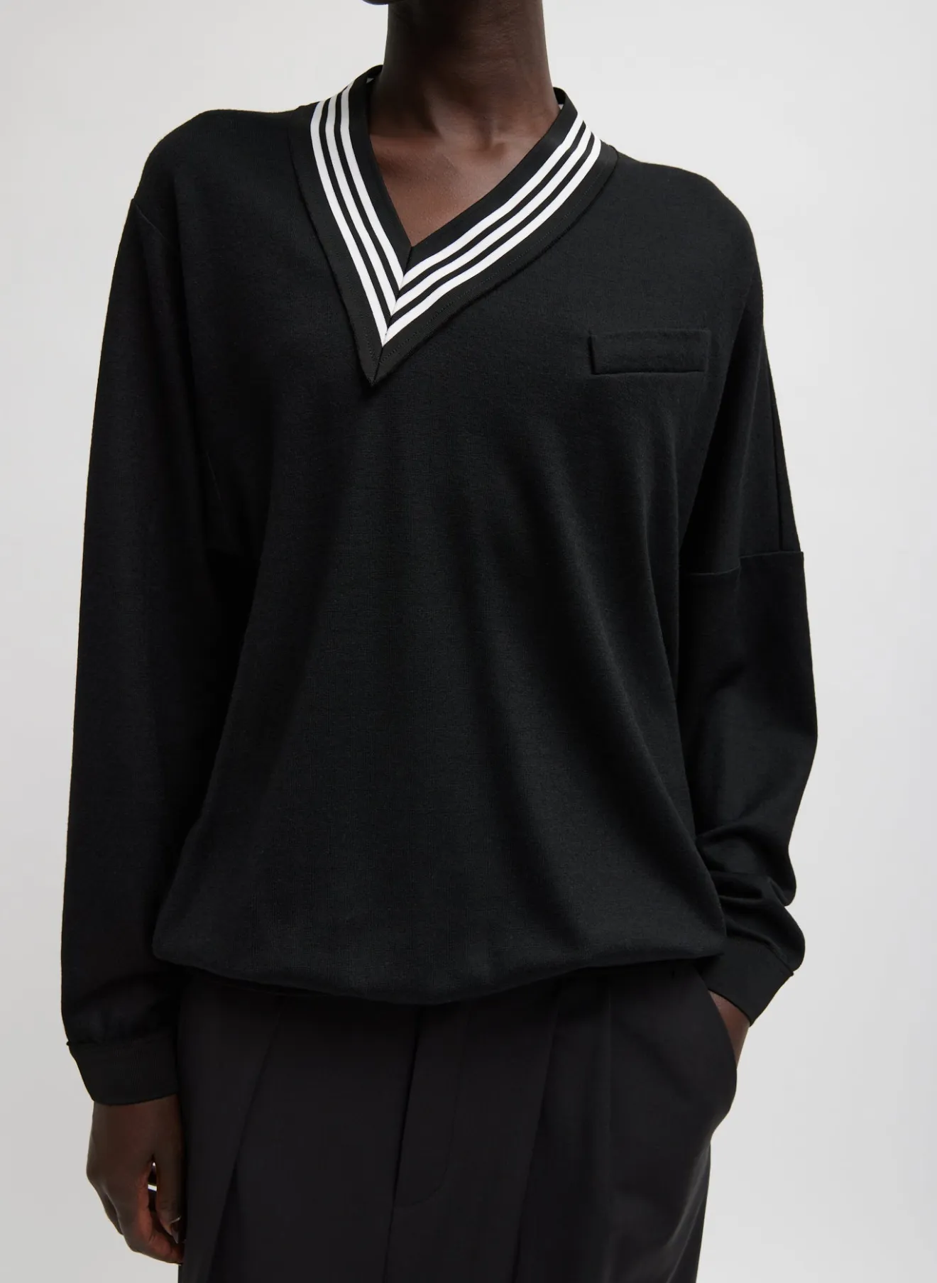 Sale Wool Jersey V-Neck Tennis Pullover Knitwear & Sweatshirts