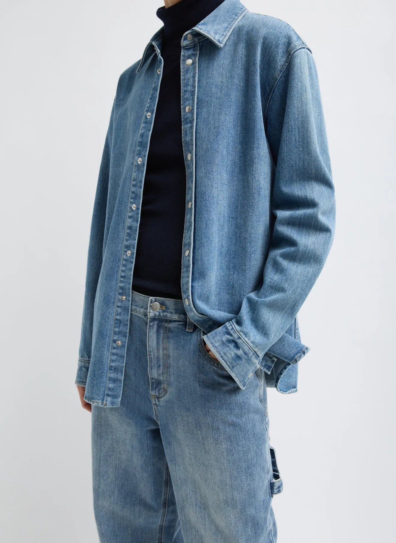 Shop Classic Wash Denim Easy Shirt Denim | Tops