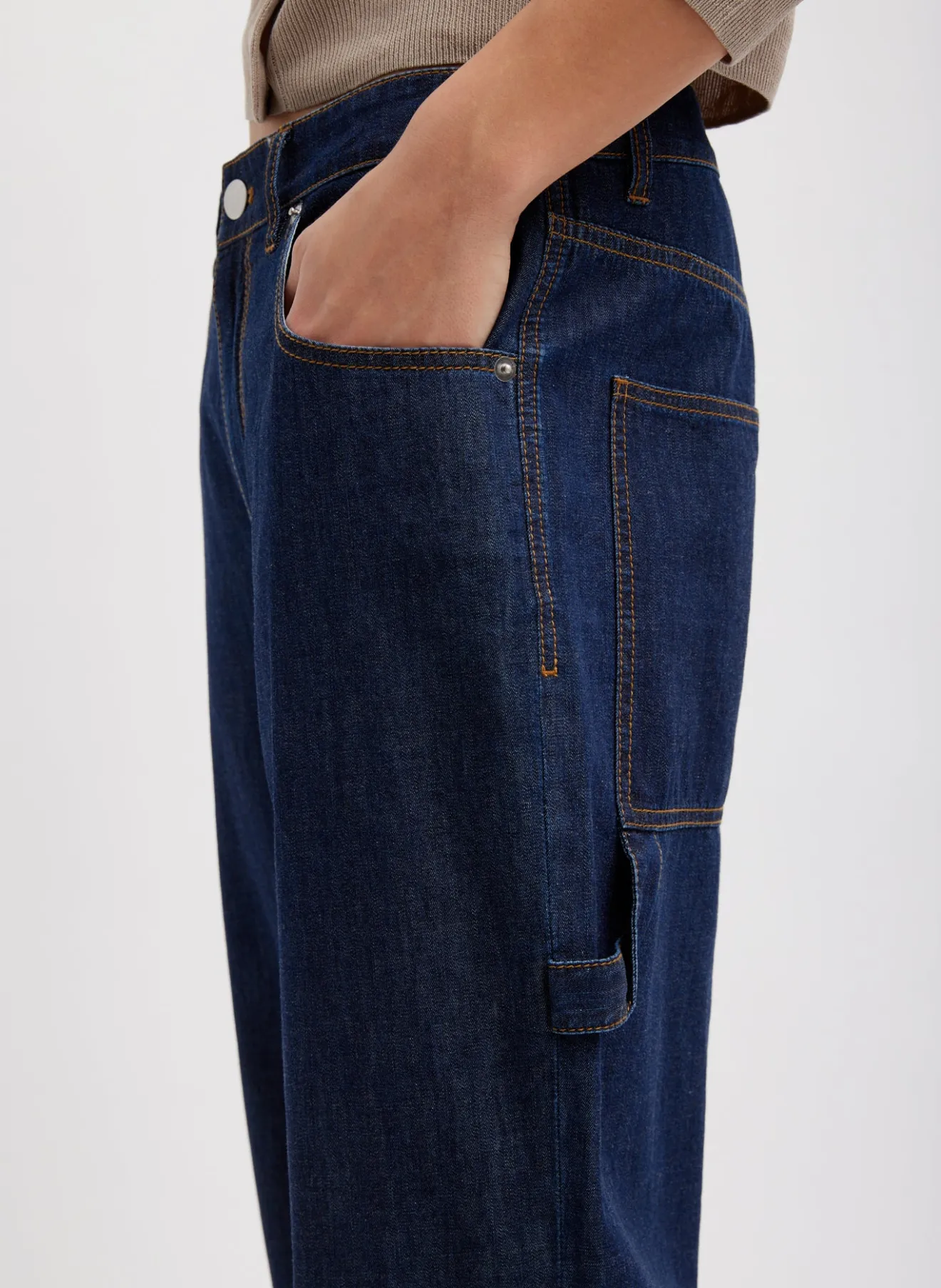 New Summer Denim Cropped Slouchy Cargo Jean Denim | Pants & Shorts