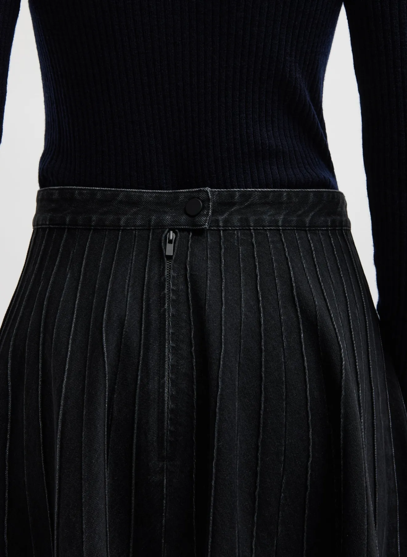 Hot Vintage Denim Pintucked Denim Skirt Denim | Skirts