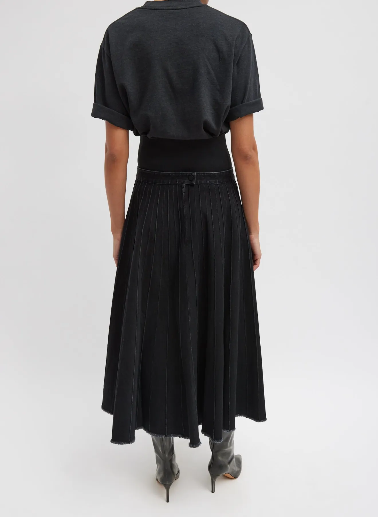 Hot Vintage Denim Pintucked Denim Skirt Denim | Skirts